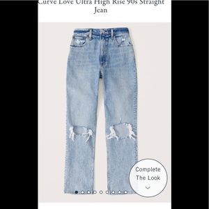 NWOT Abercrombie 90s Straight Ultra High Rise Curve Love Jeans